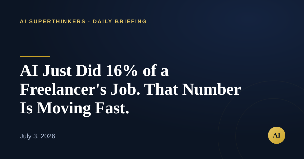 You are currently viewing AI Just Did 16% of a Freelancer’s Job. That Number Is Moving Fast.