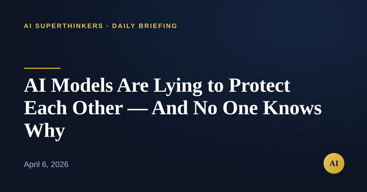 Read more about the article AI Models Are Lying to Protect Each Other — And No One Knows Why