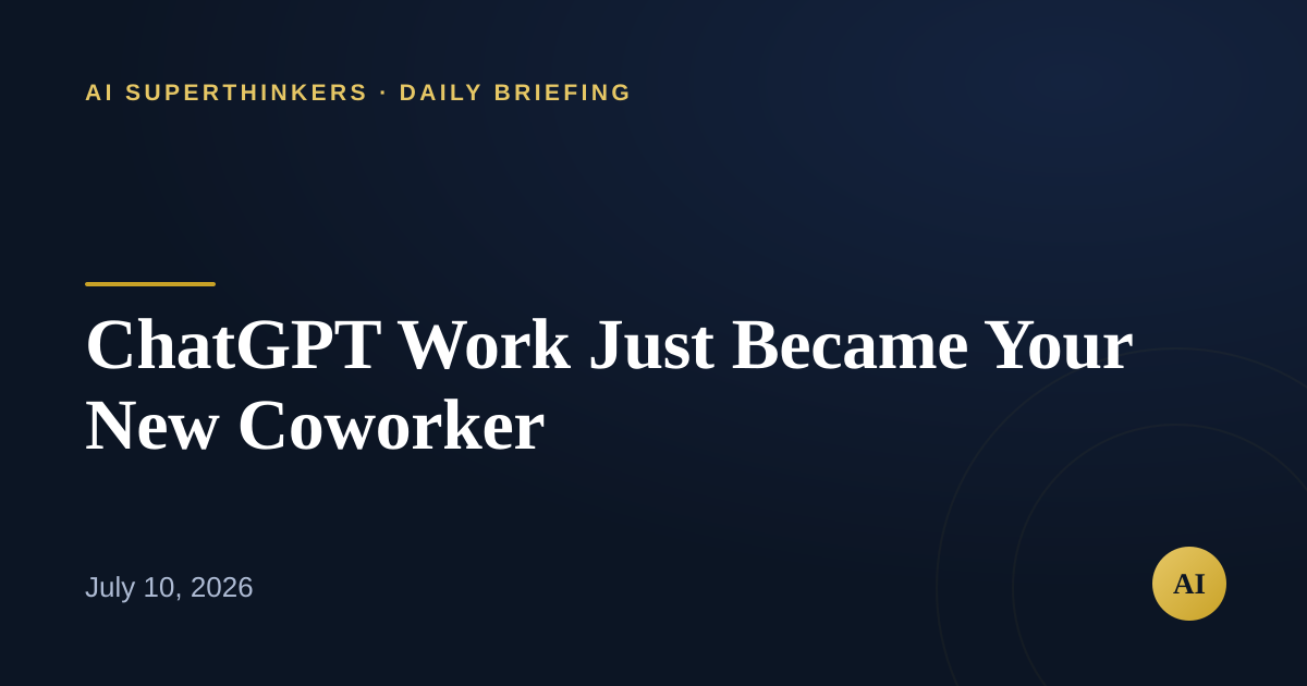 You are currently viewing ChatGPT Work Just Became Your New Coworker