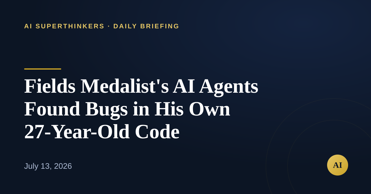 You are currently viewing Fields Medalist’s AI Agents Found Bugs in His Own 27-Year-Old Code