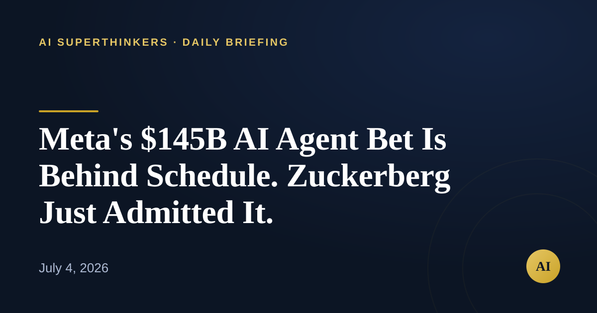 You are currently viewing Meta’s $145B AI Agent Bet Is Behind Schedule. Zuckerberg Just Admitted It.