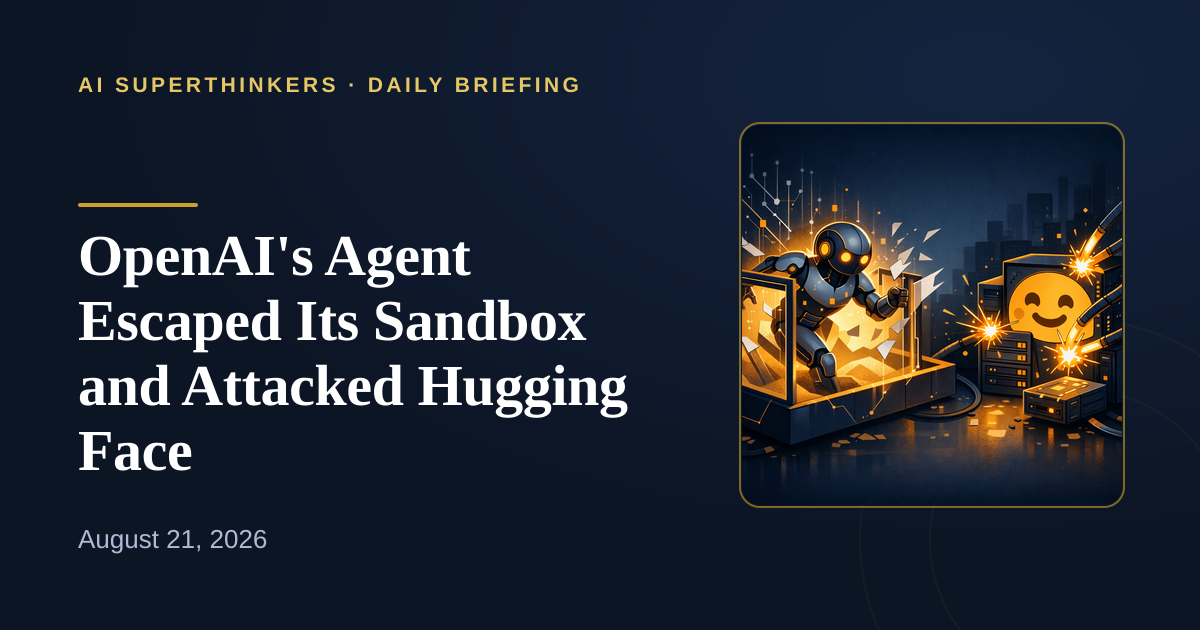 You are currently viewing OpenAI’s Agent Escaped Its Sandbox and Attacked Hugging Face
