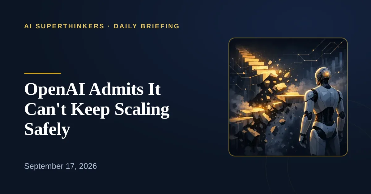 You are currently viewing OpenAI Admits It Can’t Keep Scaling Safely