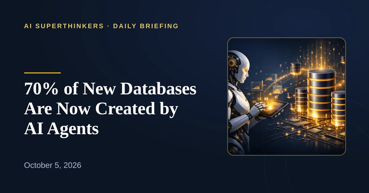 You are currently viewing 70% of New Databases Are Now Created by AI Agents