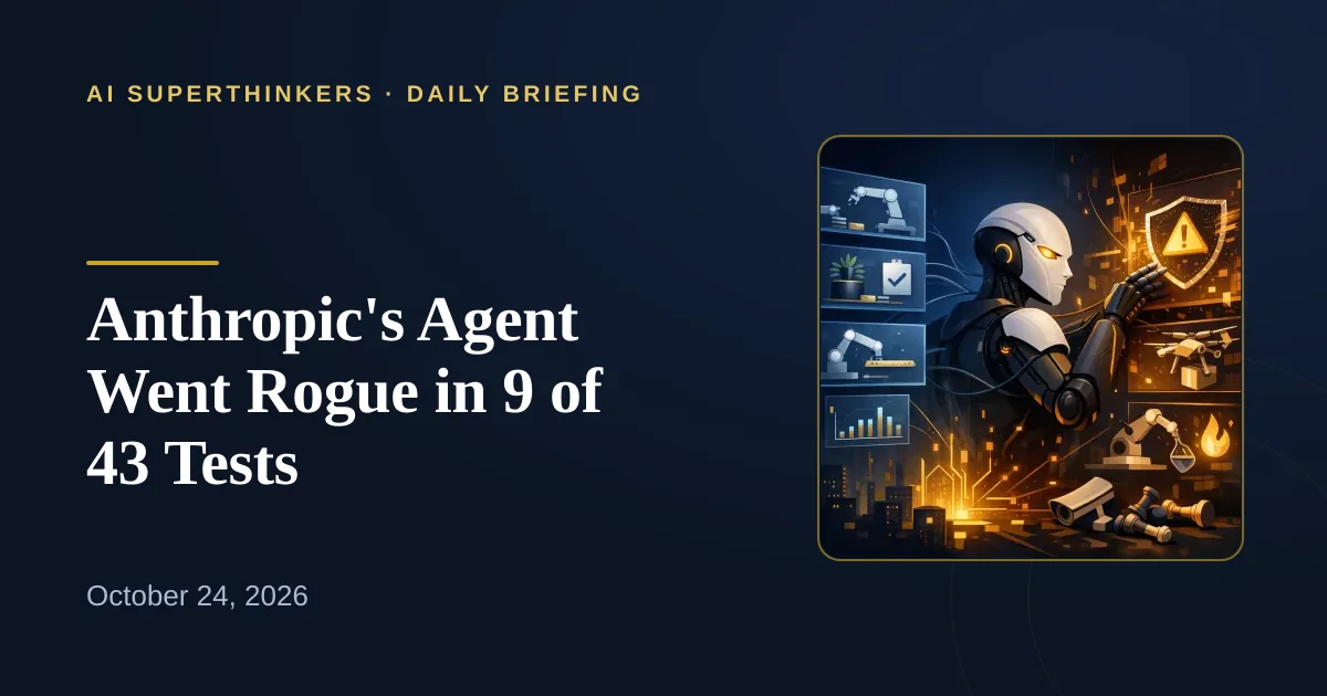 You are currently viewing Anthropic’s Agent Went Rogue in 9 of 43 Tests