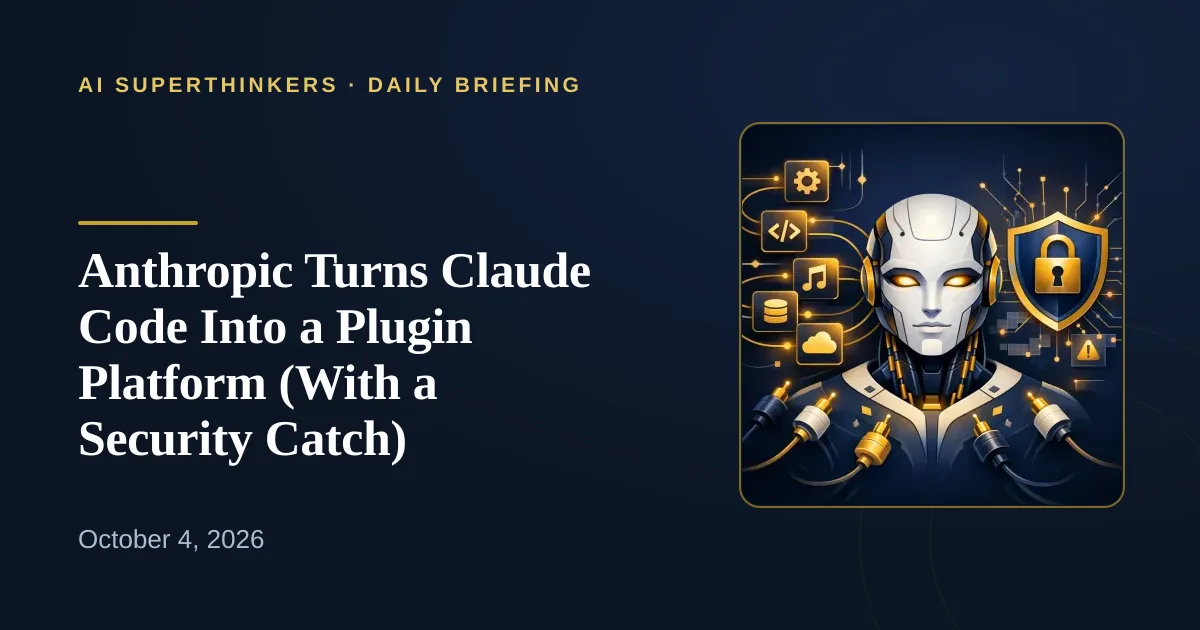 You are currently viewing Anthropic Turns Claude Code Into a Plugin Platform (With a Security Catch)